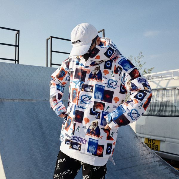 

spring summer windbreakers jacket couples graffiti coat dropshipping suppliers usa usa size xs, Black;brown