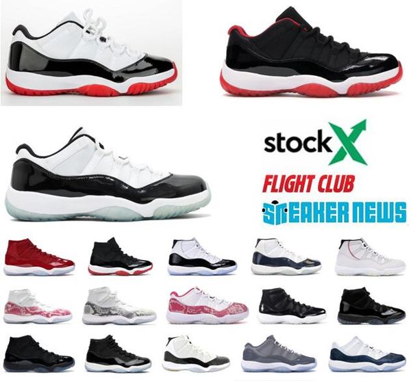 

mens women 11s concord bred jumpman basketball shoes men gym red space jam mens metallic silve sneakers with box