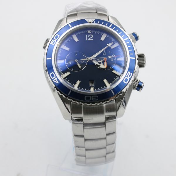 

omeg mens sport watches planet ocean co-axial james007 stainless steel automatic movement blue dial luxury men's watches, Slivery;brown