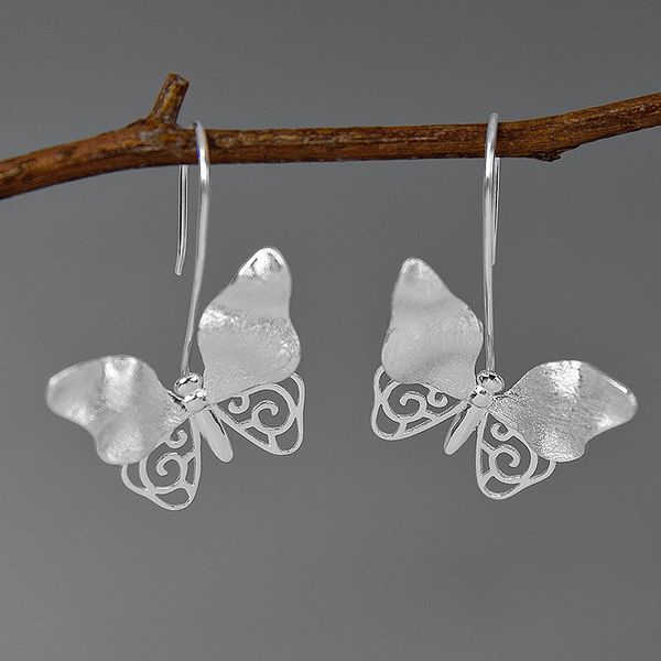 

inature 925 sterling silver fashion elegant butterfly drop earrings for women trendy jewelry gift