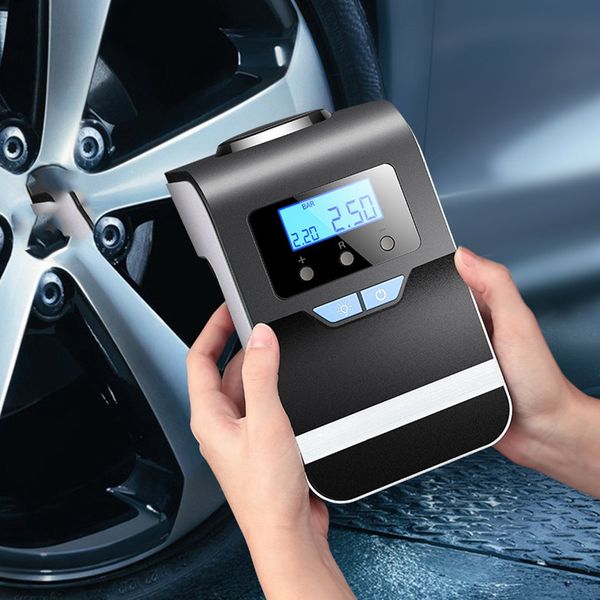 

12v digital display preset tire pressure intelligent portable car air pump digital led smart car air compressor pump