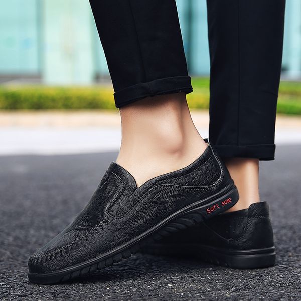 

2019 fashion loafers shoes men summer driving shoes men breathable moccasins male british sets of feet flat loafers hc-084, Black