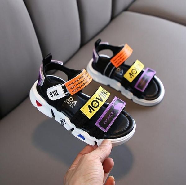 

baby comfortable sandals 2020 summer new boy girls beach shoes kids casual sandals children fashion sport toddlers shoes, Black;red