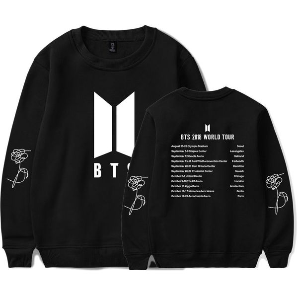 

answer bts shirt aid service bulletproof juvenile group youth lovers round collar sweater t shirts, Black
