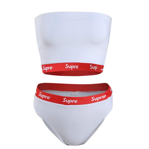 

designer womens swimwear luxury pattern tube swim trunks two-piece bikinis trendy summer beach wear 2020 brand swimwear 6 styles, White;black