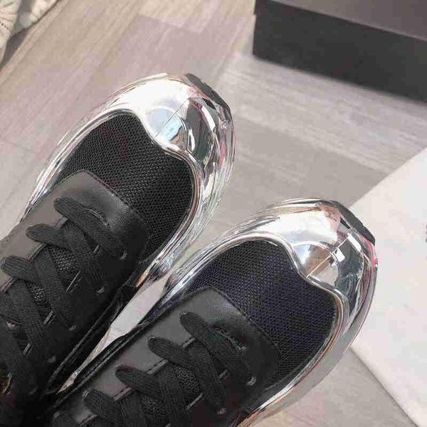 

2019 new fashion women coated soles mirror reflective ozweego colorful gradient hollow raf simon women casual shoes s02, Black