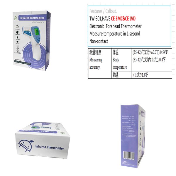 

non-contact digital infrared forehead thermometer professional precision measurement termometro with fever alarm for baby kid & adult