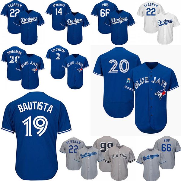

Wholesale 99 Judge 20 Donaldson 19 Bautista Blue Jays 22 Kershaw 14 Hernandez Los Angeles 66 Puig New York Home Dodgers Cool Yankees Jersey