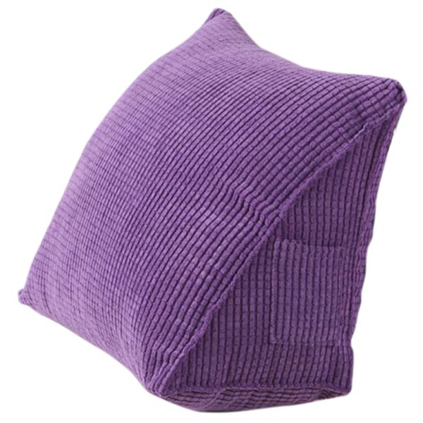 

reading backrest cushion wedge pillow back cushion lumbar pad bed office chair rest pillow back support pillow(purple