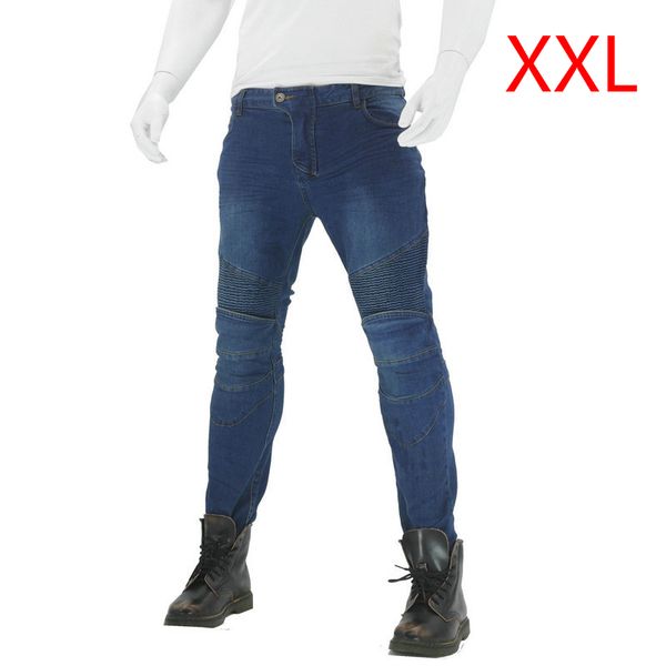 

motorcycle stylish jeans denim biker blue moto trouser combat pants w/ knee pads