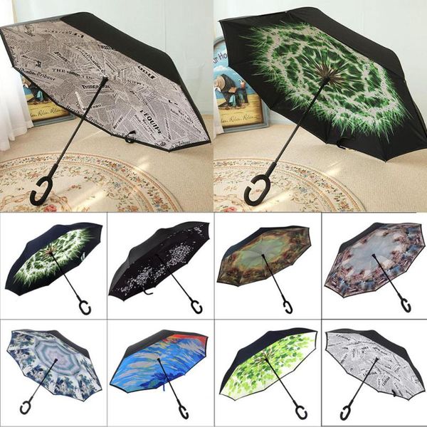 

reverse umbrella can stand reverse parasol umbrellas c handle windproof rain car umbrellas for women