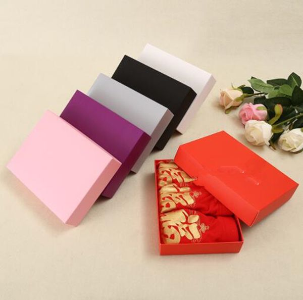 

10pcs/lot blank gift packing box black clothes storage box large size cardboard package silver custom