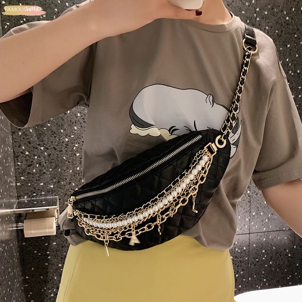 

cool gold letters plaid leather fanny waist pack waist bag casusl waterproof antitheft leather muti function bag for zipper women