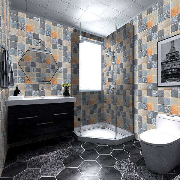 

toilet paper kitchen oil stickers stove stick heat-resistant bathroom waterproof tile renovation wallpaper self-adhesive wall stickers