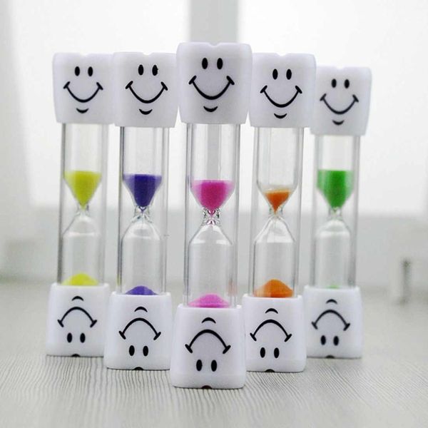 

1pc 3 minute cartoon smile hourglass three minute children brushing timer creative toy decoration gift color sand