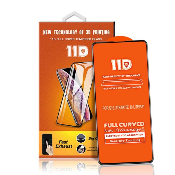 

full glue screen protector for samsung galaxy s10 lite/note 10 lite hd screen protective film big curved edge