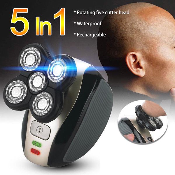 

electric shaver 5 heads floating blade razor men beard trimmer bald head shaver waterproof washable rechargeable hair clipper