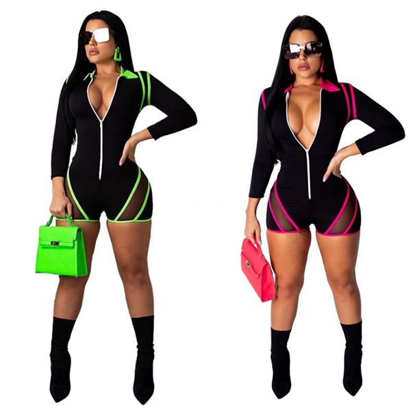 

anjamanor tie dye halter backless rompers womens bodycon jumpsuit shorts summer 2020 beach style one piece outfit d90-ac17 t200612 #6696, Black;white