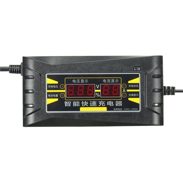 

12v 6a smart fast battery charger for car motorcycle lcd display