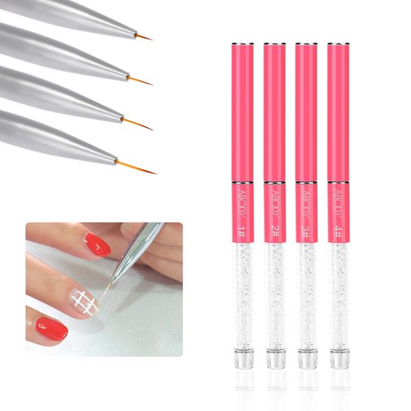 

abody uv gel painting nail brush acrylic nylon hair flowers drawing nail liner design pen salon manicure tools 5mm 7mm 9mm 11mm, Yellow
