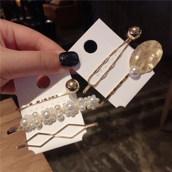 

pearl metal hairclips star smile face hair clip hairpin girls women hairpins barrette hairgrip bobby pin hair accessories new