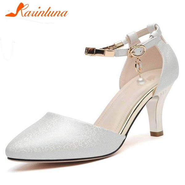 

karin 2020 dropship sequined cloth summer sandals woman shoes buckle strap high heels party shoes women sandals, Black