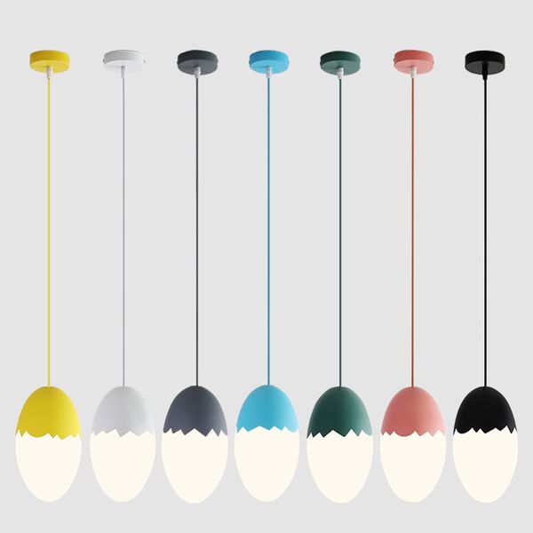 

современный macaron форма яйца подвесной светильник утюг подвесной светильник для детей детская спальня кухня home decor led стеклянный подв