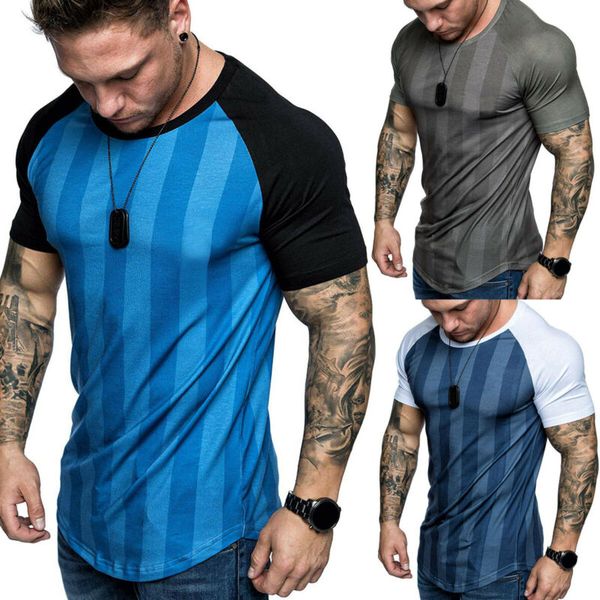 

new style men's running t-shirts gym singlets bodybuilding fitness sports clothes patchwork loose casual fashion 2019, Black;red