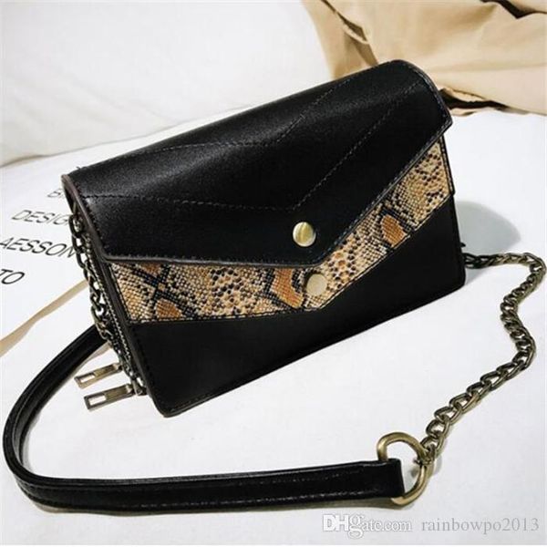 

wholesale women handbag new triangle flip double leather messenger bag fashion snake leather women shoulder bag multi-functional clutch bag