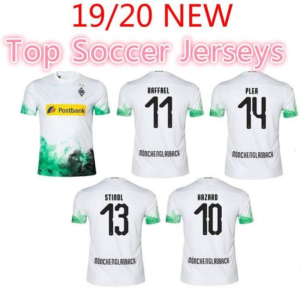 

borussia mönchengladbach soccer jerseys 2019 2020 home hazard ginter soccer shirt raffael plea elvedi zakaria football uniform sales 19/20, Black