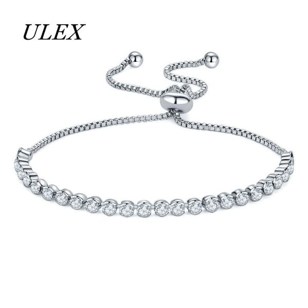 

ulex harm bracelets for women real high-quality silver bracelet pink cz original tennis beads link men jewelry adjust chain, Black