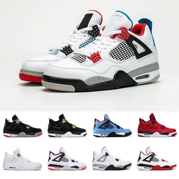 

4 4s mens basketball shoes what the bred cool grey pale citron pure money oreo white cement alternate wings fashion sports men sneakers