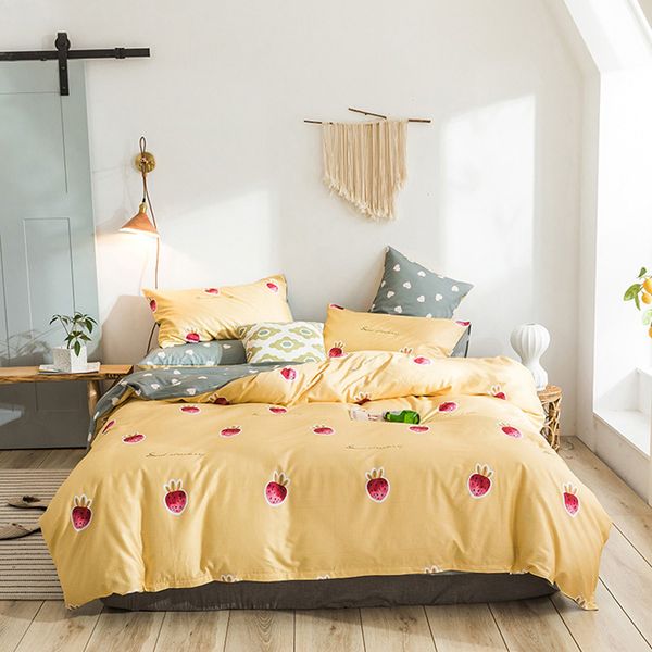 

new cotton bedding set twin full /king single double bed duvet cover flat sheet pillowcase home textile bedroom bed linings