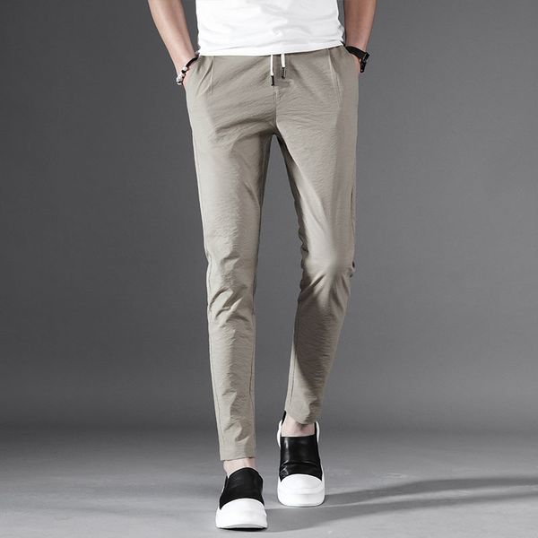 

men's pants casual cotton hip hop pencil fashion trousers male 2021, Black