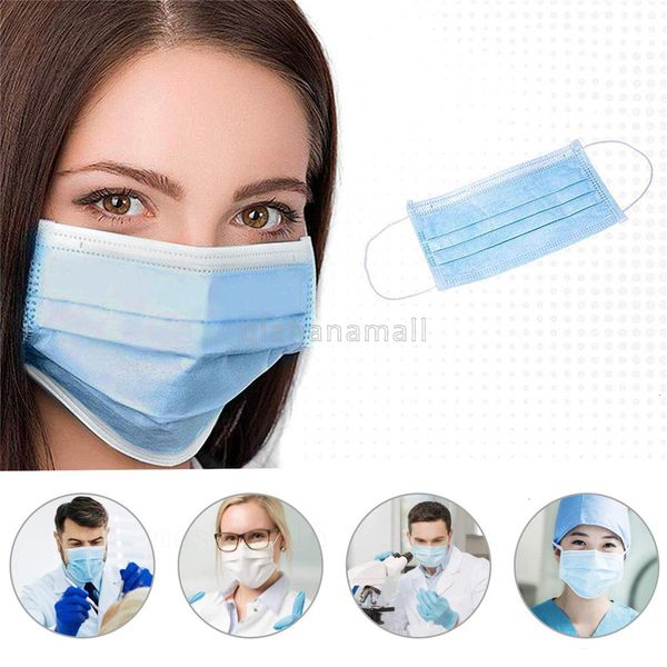

слой одноразовых 3 50pcs взрослые non woven безопасность adultren маски для лица синего dust proof ушной маска 99me