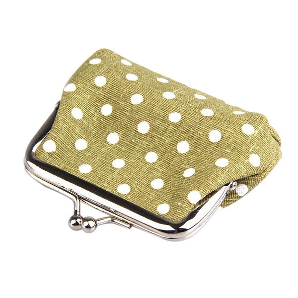 

cute girl mini purse polka dots pattern coin change key pouch snap closure, Red;black