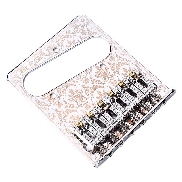 

metal roller saddles bridge for electric guitar parts, silver