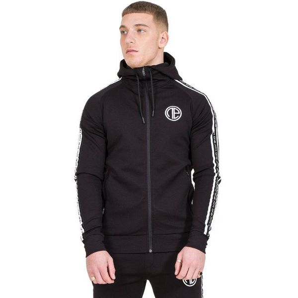 

black casual hoodies men cotton sweatshirt gyms fitness workout tracksuit new male hooded zipper jackets clothes outerwear