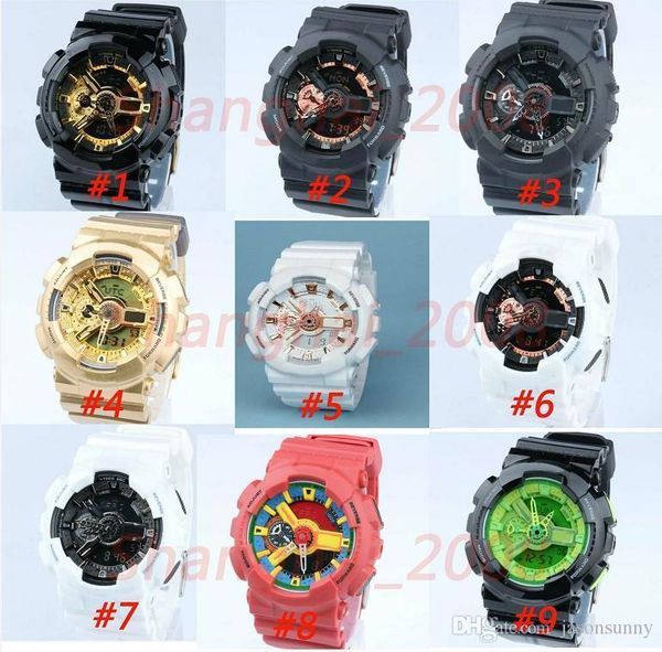 

5pcs lot relogio men's sports watches, led chronograph wristwatch, military watch,gift digital watch,small pointers no work,no box, Slivery;brown