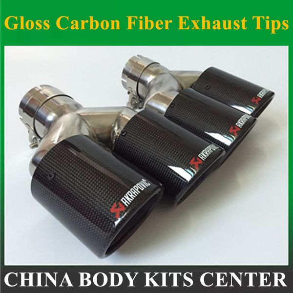 

multiple size twin akrapovic carbon exhaust tip muffler pipe for vw infiniti accessories