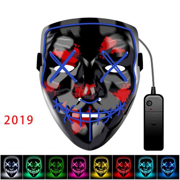 

halloween mask led maske light up party masks neon maska cosplay mascara horror mascarillas glow in dark masque v for vendetta