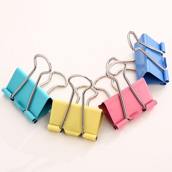 

metal powerful colored binder clips school office binding supply small size large size stationery paper clips file document clip