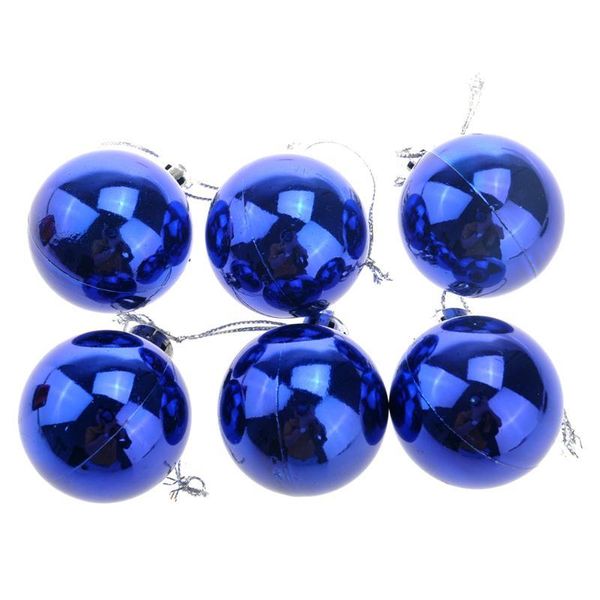 

4cm shining christmas baubles round balls christmas tree party decorative balls ornament - 6 pcs/set