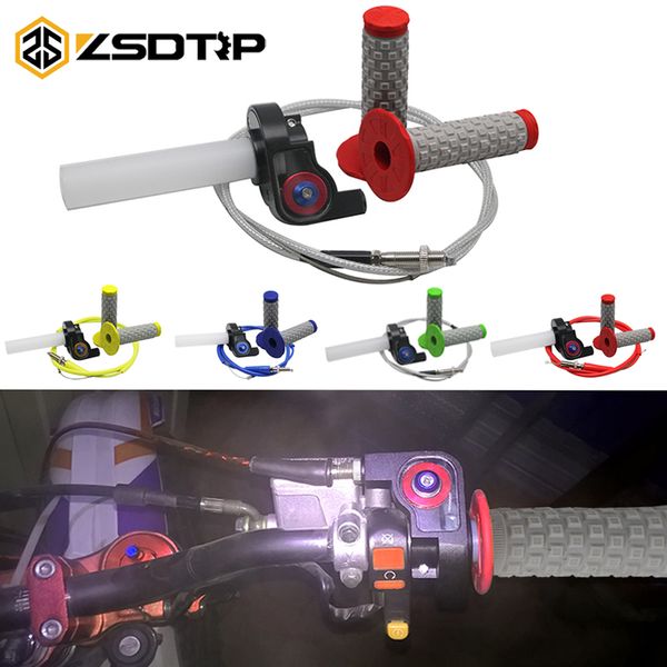 

zsdtrp 7/8'' 22mm quick action throttle grip twist & throttle cable & handle grips for 50-250cc motorcycle dit pit bike quad