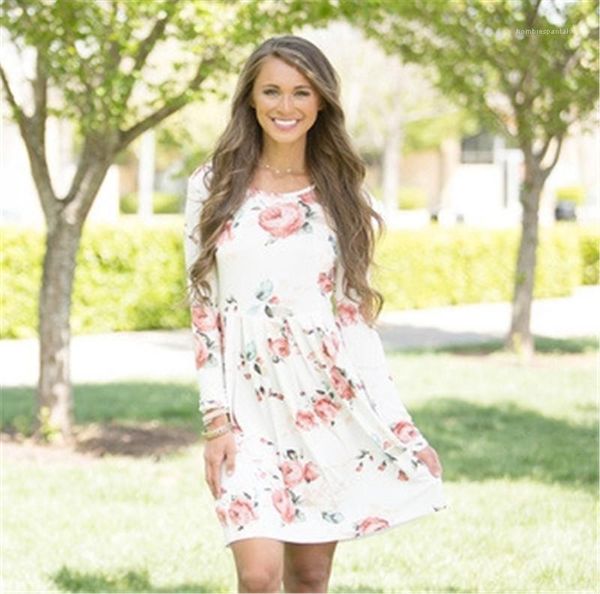 

sleeve summer dress fashion womens casual dress designer womens flora printed dress long, Black;gray