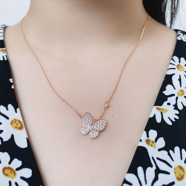 

women butterfly necklaces female s925 sterling silver plated necklaces necklace women party necklace