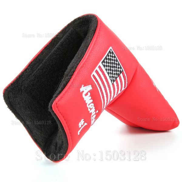 

1pc golf blade putter covers putter usa flag red super bees embroidery headcover