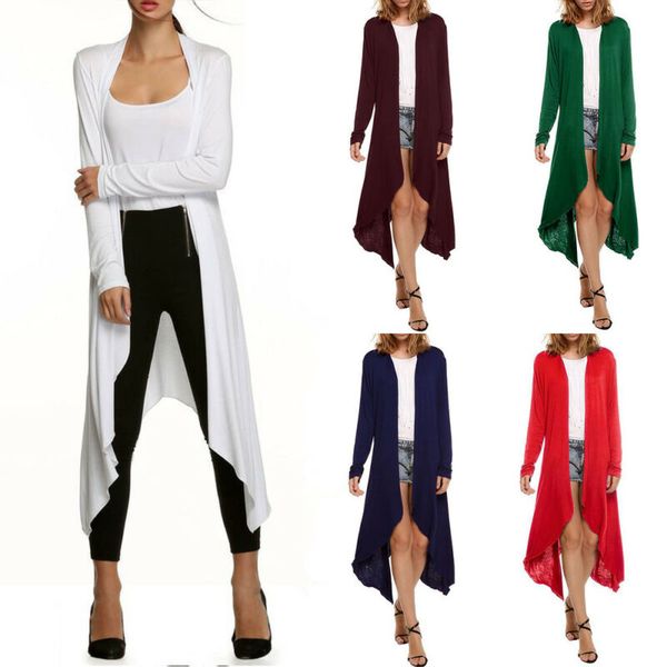 

casual long cardigan thin irregular trench women's coat long-sleeved overcoat coat irregular long trench thin casual cardigan, Tan;black