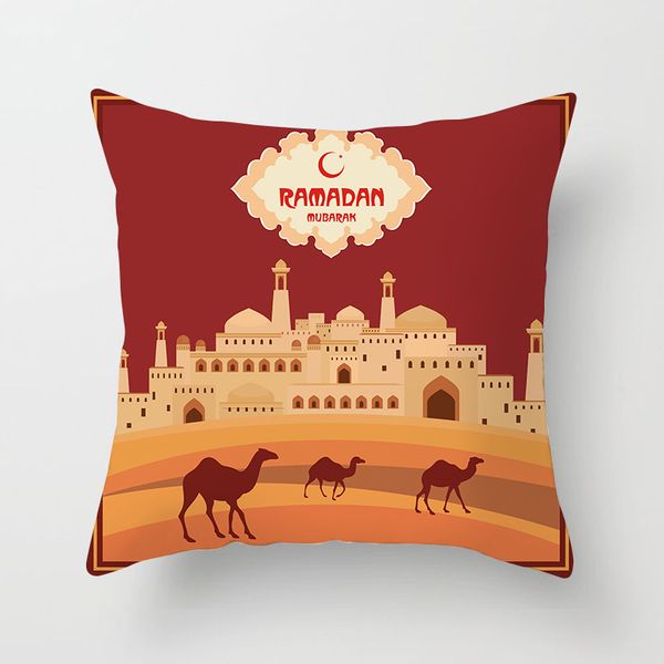 

ramadan pillowcase islamic muslim mubarak eid mubarak pillow case cover square 44cm*44cm home decorative