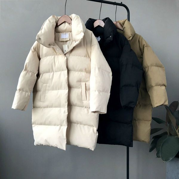 

down jacket women winter 2019 outerwear coats female long casual warm down puffer jacket parka branded, Black